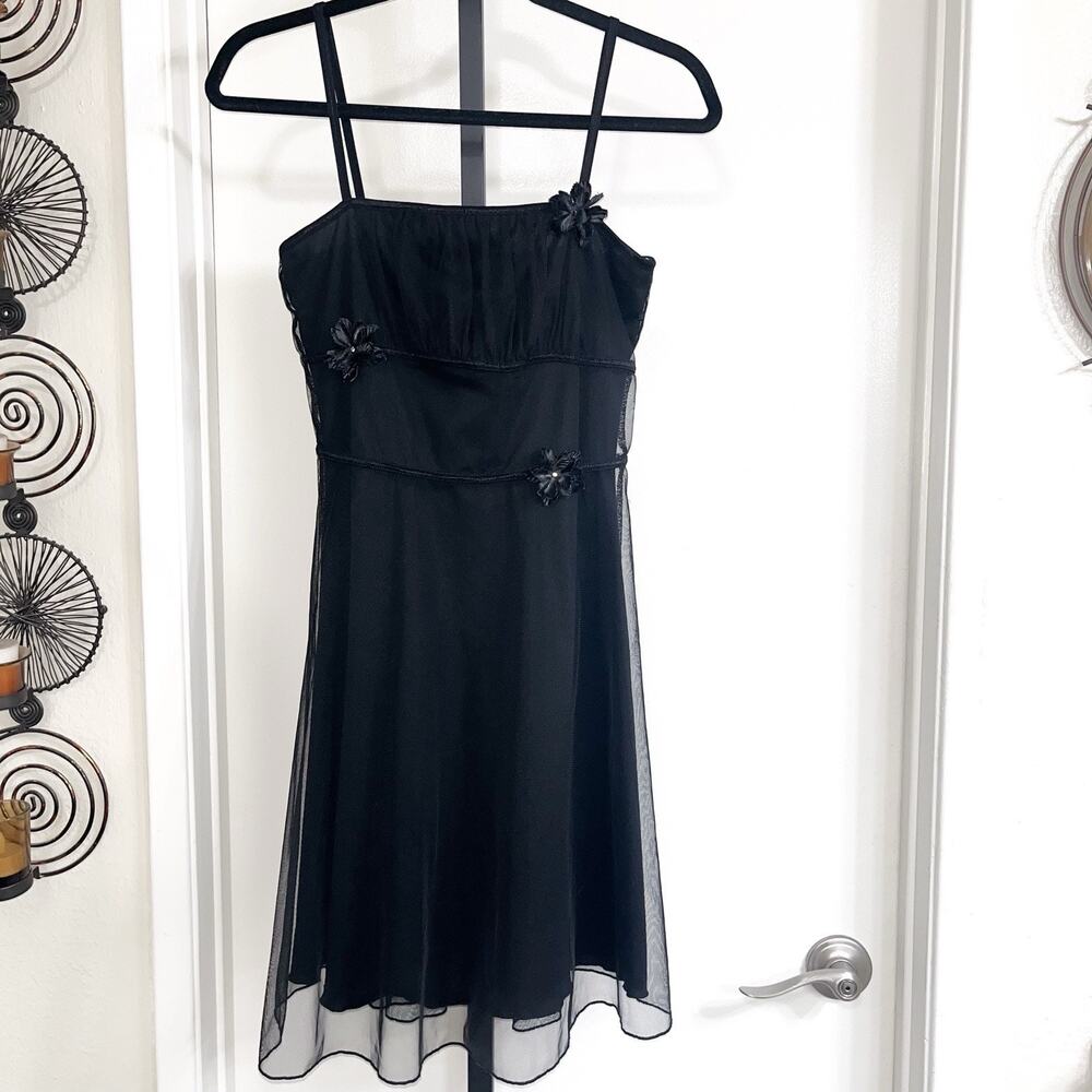 Papaya A-Line Empire Waist Knee Length Dress Whimsygoth Y2K Prom - Black, Size M